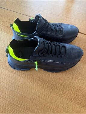 Givenchy Men’s Black Sneakers with Neon Yellow Detail